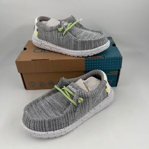 Hey Dude Unisex Kids Wally Sox -SZ 13 C- Stone White Slip-On Comfort Shoes